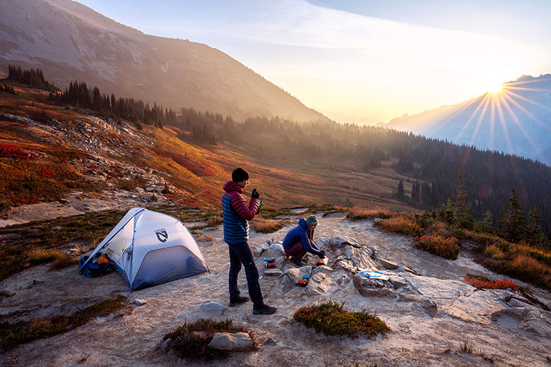 Backpacking tent weight (Nemo tent at camp)